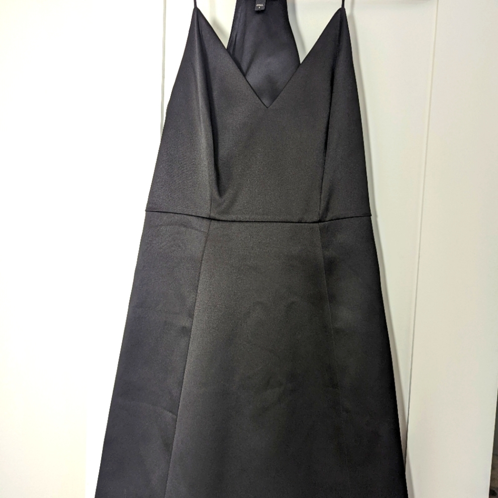 Black Satin Express Mini Dress Size 4